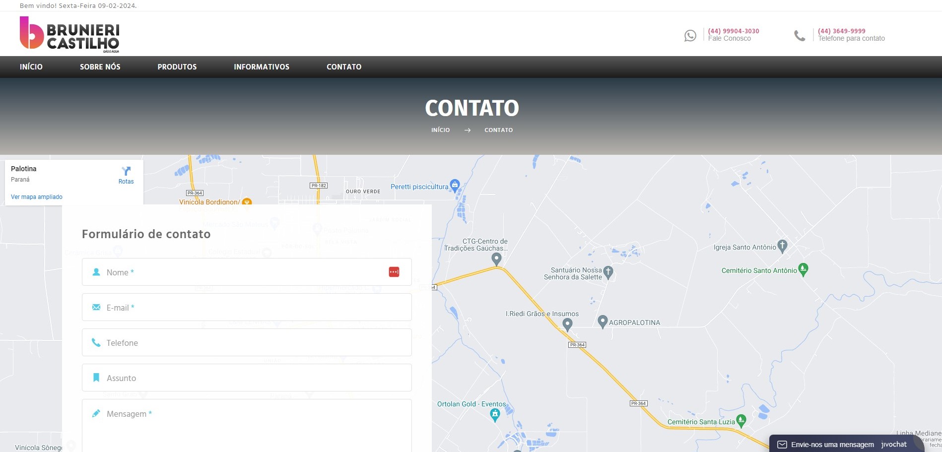Criação de site para distribuidoras de gás e água