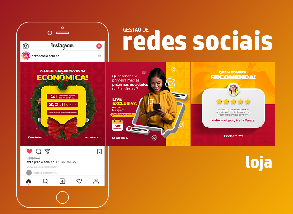 Gestão de Redes Sociais para loja Econômica